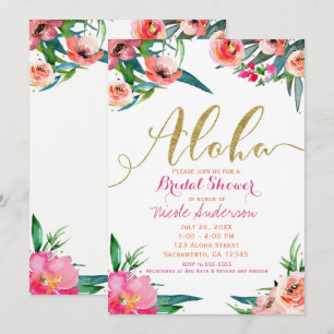 Aloha Tropical Sommer Floral Hochzeitsshower Einladung