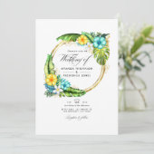 Aloha Tropical Summer Beach Wedding Foto Einladung (Stehend Vorderseite)