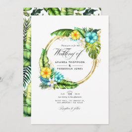 Aloha Tropical Summer Beach Wedding Foto Einladung