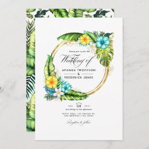 Aloha Tropical Summer Beach Wedding Foto Einladung