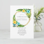 Aloha Tropical Summer Celebration of Life Foto Einladung (Stehend Vorderseite)