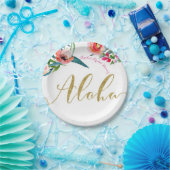 Aloha Tropical Summer Floral Brautparty Party Pappteller (Party)