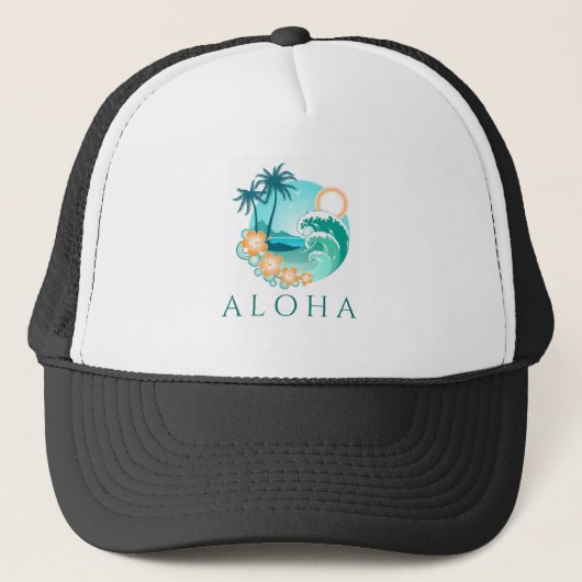 Aloha Tropical Truckerkappe (Vorderseite)