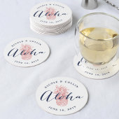 Aloha Tropical Watercolor Ananas Runder Pappuntersetzer