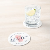 Aloha Tropical Watercolor Ananas Runder Pappuntersetzer (Vor Ort)