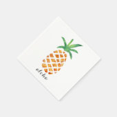 Aloha Tropical Watercolor Ananas Serviette (Ecke)