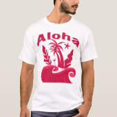 Aloha Tropical Wave Beach Illustration T-Shirt (Vorderseite)