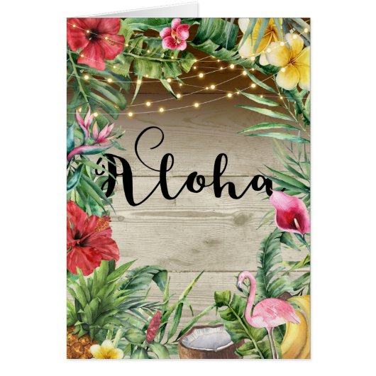 Aloha Tropical Wood Floral Blätter & Lights (Vorne)