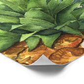 Aloha Tropical Wood Floral Blätter & Lights Summer Poster (Ecke)