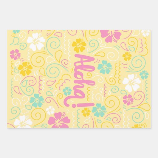 Aloha Tropical Wrapping Paper - Summer Party Vibes Geschenkpapier Set (Vorderseite 2)