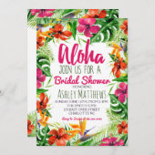 Aloha tropische Aquarell-Duscheneinladung Einladung (Vorne/Hinten)