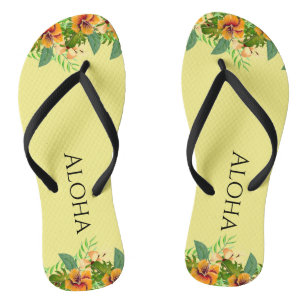 Aloha Tropische Blumen Badesandalen