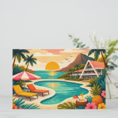 Aloha tropische Kunst leer Briefpapier (Stehend Vorderseite)