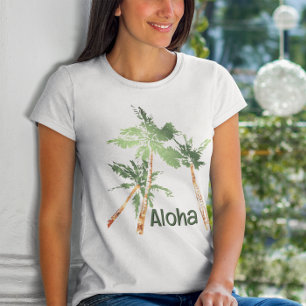 Aloha Tropische Palmen Kokospalmen Hawaii Tri-Blend Shirt