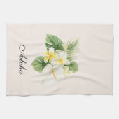 Aloha Tropische Plumerienblumen Geschirrtuch (Horizontal)