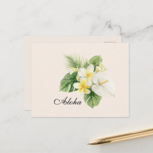 Aloha Tropische Plumerienblumen Postkarte