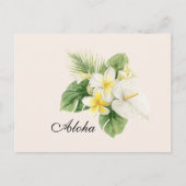 Aloha Tropische Plumerienblumen Postkarte (Vorderseite)