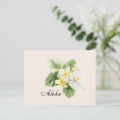 Aloha Tropische Plumerienblumen Postkarte (Stehend Vorderseite)
