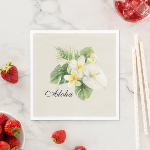 Aloha Tropische Plumerienblüten Serviette