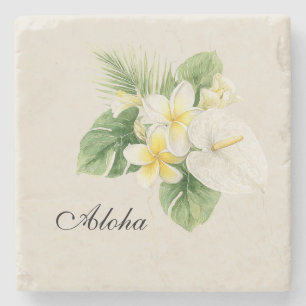 Aloha Tropische Plumerienblüten Steinuntersetzer