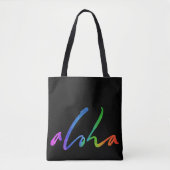 Aloha - Tropische Schrift - Schwarzes Hawaii Hawai Tasche (Vorderseite)
