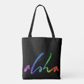 Aloha - Tropische Schrift - Schwarzes Hawaii Hawai Tasche (Rückseite)