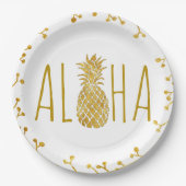 Aloha tropischer Ananas Pappteller (Vorderseite)