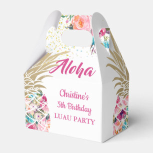 Aloha Tropischer Ananas Rosa Blume Geburtstag Geschenkschachtel