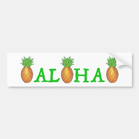 ALOHA Tropischer Hawaii Ananas-Autoaufkleber Autoaufkleber (Vorne)