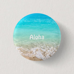 Aloha tropischer Hawaiianischer Ozean Button
