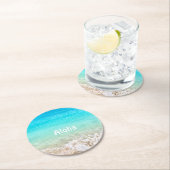 Aloha tropischer Hawaiianischer Ozean Runder Pappuntersetzer (Vor Ort)