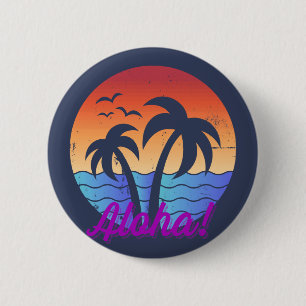 Aloha - Tropischer hawaiianischer Sonnenuntergang Button