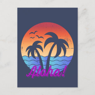 Aloha - tropischer hawaiianischer Sonnenuntergang Postkarte