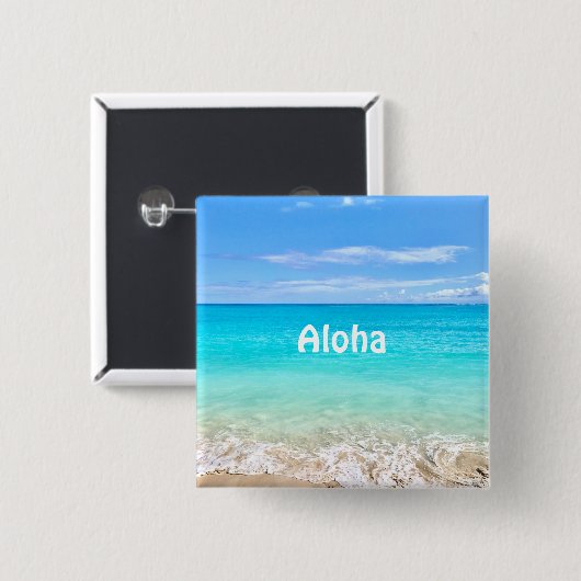 Aloha tropischer Hawaiiansee Button (Vorne & Hinten)