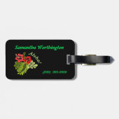 Aloha tropischer Hibiskus auf dunklem Gepäckanhänger (Rückseite horizontal)