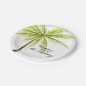 Aloha tropischer Palme-Strand-alles Gute zum Pappteller (Schrägansicht)