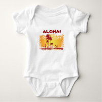 ALOHA Tropischer Strand mit Palmen