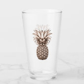 Aloha Tropisches Party mit Ananas Glas (Rückseite)