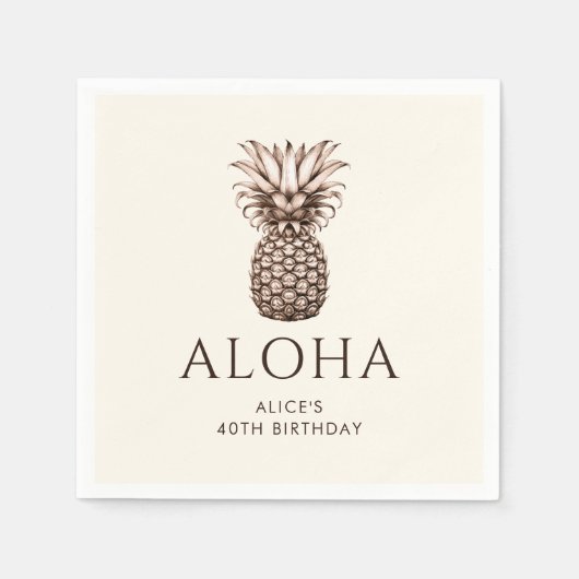 Aloha Tropisches Party mit Ananas Serviette (Vorderseite)