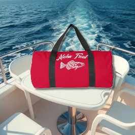Aloha Trout-Hawaiian Cherry Red Duffle Bag