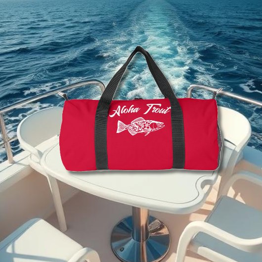 Aloha Trout-Hawaiian Cherry Red Duffle Bag