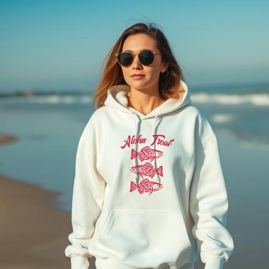 Aloha Trout Hawaiian Cherry Red Hoodie