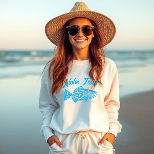 Aloha Trout-Hawaiian-Fisherman Core-Blue Hoodie