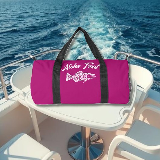 Aloha Trout-Hawaiian Pink Duffle Bag