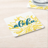 Aloha Türkis-Säulenkaktus-Blumen-Untersetzer Rechteckiger Pappuntersetzer (angewinkelt)