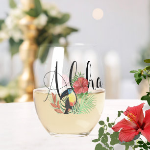 Aloha Urlaubs-Andenken Weinglas Ohne Stiel