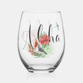 Aloha Vacation Retreat Keepake Weinglas Ohne Stiel (Rückseite)