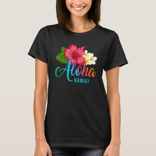 Aloha Vacation With Hawaiian Tropical Hibiscus Flo T-Shirt (Vorderseite)