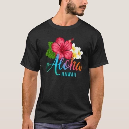 Aloha Vacation With Hawaiian Tropical Hibiscus Flo T-Shirt (Vorderseite)