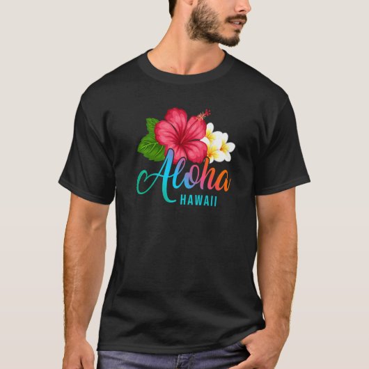 Aloha Vacation With Hawaiian Tropical Hibiscus Flo T-Shirt (Vorderseite)